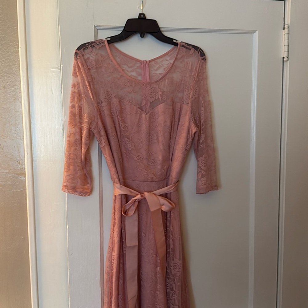 Pink lace dress